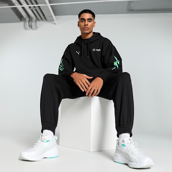 Mercedes-AMG Petronas F1® Neon Energy Men's Relaxed Fit Motorsport Hoodie, PUMA Black, extralarge-IND