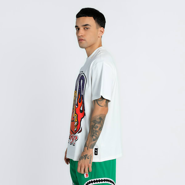 Crowd Craze Men's Oversized Fit Basketball Tee, PUMA White, extralarge-IND