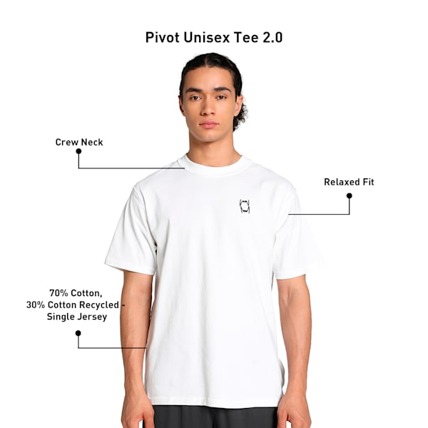 Pivot Men's Relaxed Fit Basketball Tee, PUMA White, extralarge-IND