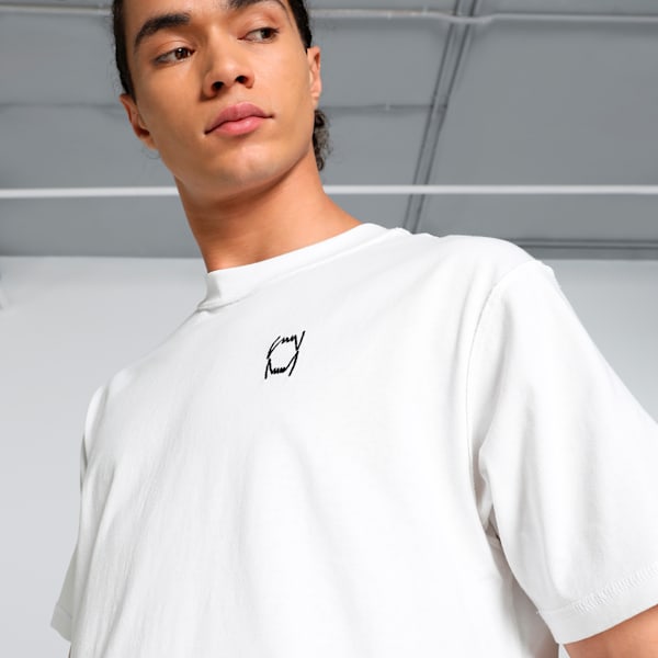 Pivot Men's Relaxed Fit Basketball Tee, PUMA White, extralarge-IND