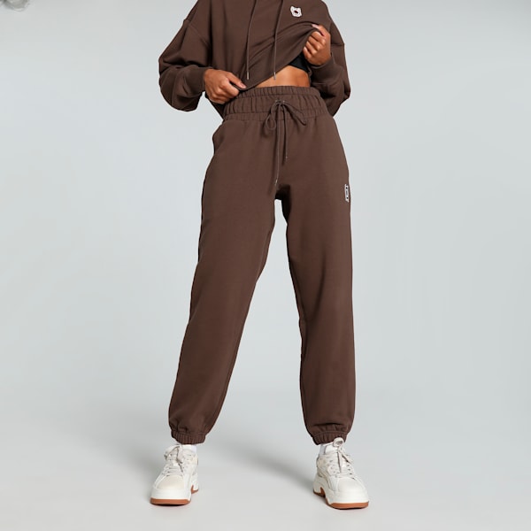 Pivot Basketball Women's Relaxed Fit Sweat Pants, Espresso Brown, extralarge-IND