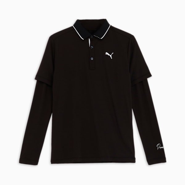 メンズ ゴルフ ストレッチ スムース カノコ セット ポロシャツ, PUMA Black, extralarge-JPN