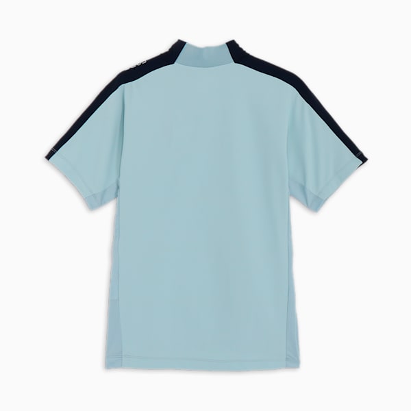 メンズ ゴルフ PF ストレッチライン テックカット モックネック 半袖 シャツ, Turquoise Surf, extralarge-JPN