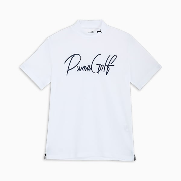 メンズ ゴルフ ストレッチ カノコ PGロゴ モックネック 半袖 シャツ, White Glow, extralarge-JPN