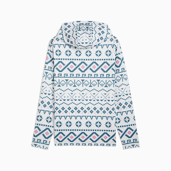 メンズ ゴルフ FAIR ISLE フーディー, White Glow-Blue Horizon, extralarge-JPN