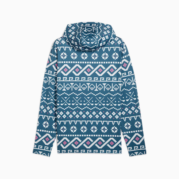 Fair Isle Golf Hoodie Men, Blue Horizon-White Glow, extralarge-GBR