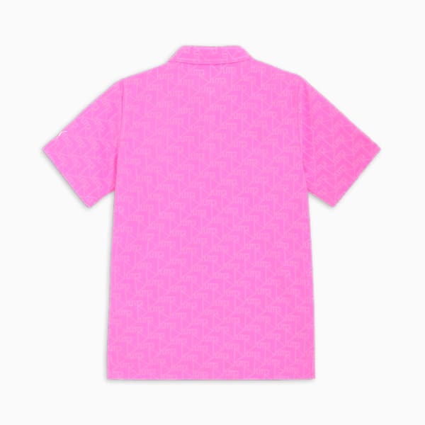 メンズ ゴルフ パイル ジャカード Pロゴ 半袖 ポロシャツ, Poison Pink, extralarge-JPN