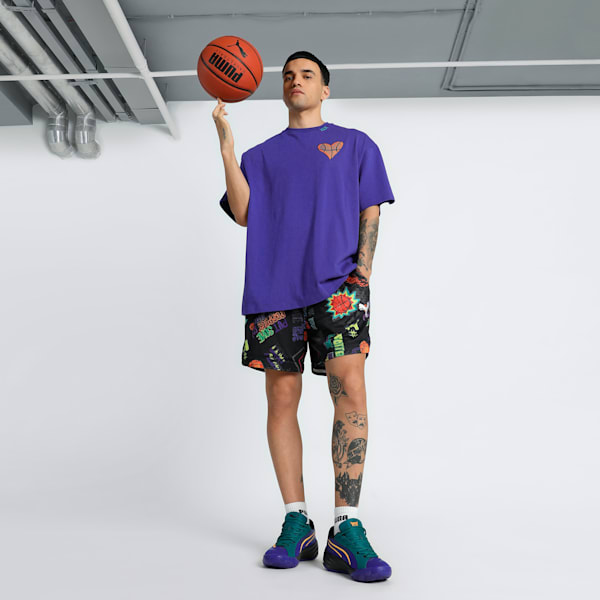 Getting Crafty Basketball Oversized Fit Unisex Tee, Lapis Lazuli, extralarge-IND