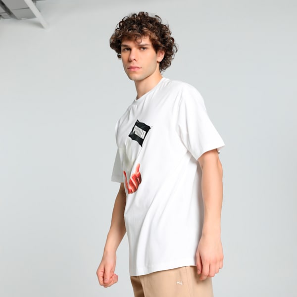 PUMA x MÁS TIEMPO Men's Relaxed Fit Tee, PUMA White, extralarge-IND