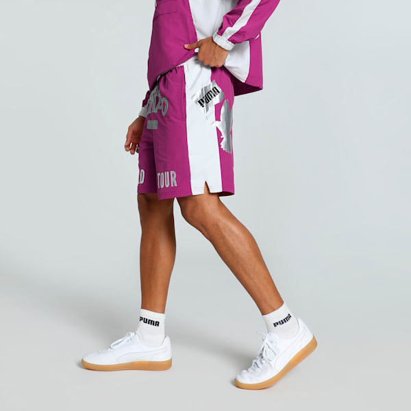 PUMA x MÁS TIEMPO Men's Relaxed Fit Shorts, Magenta Gleam, extralarge-IND
