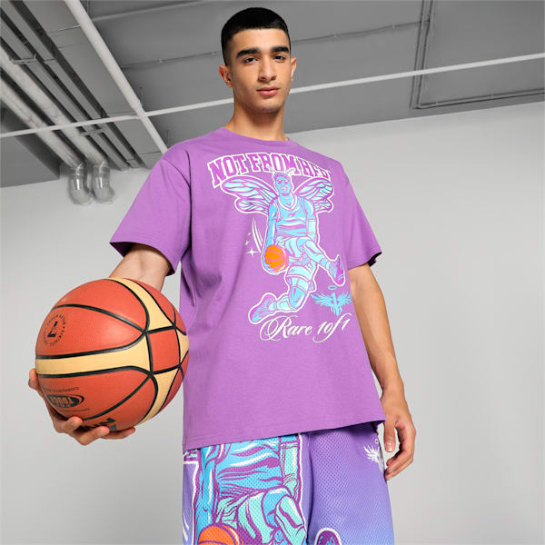 MELO CHARLOTTE Men's Basketball T-shirt, Purple Glimmer, extralarge-IND