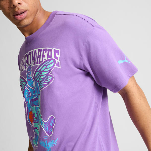 Playera de baloncesto PUMA x LAMELO BALL CHARLOTTE para hombre, Purple Glimmer, extralarge