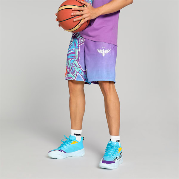 メンズ バスケットボール MELO シャーロット グラフィック ショーツ, Purple Glimmer-AOP, extralarge-IND
