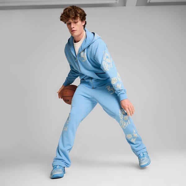 Veste de survêtement molletonnée avec fermeture éclair PUMA x LAMELO BALL LAFRANCÉ Mosaic Homme, Team Light Blue, extralarge