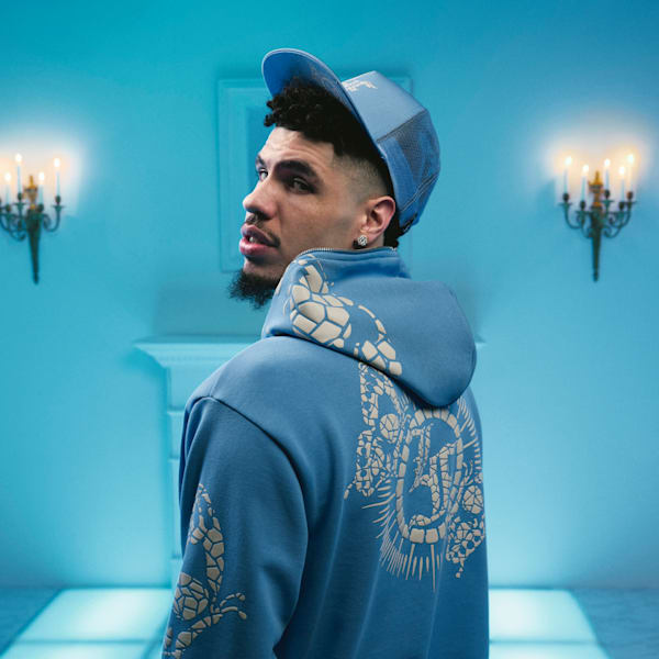 Veste de survêtement molletonnée avec fermeture éclair PUMA x LAMELO BALL LAFRANCÉ Mosaic Homme, Team Light Blue, extralarge