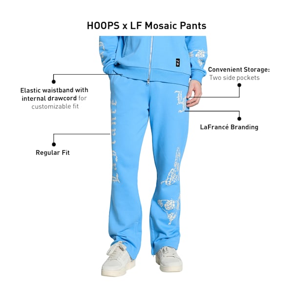 PUMA HOOPS x LAFRANCÉ Mosaic Men's Basketball Sweatpants, Team Light Blue, extralarge-IND