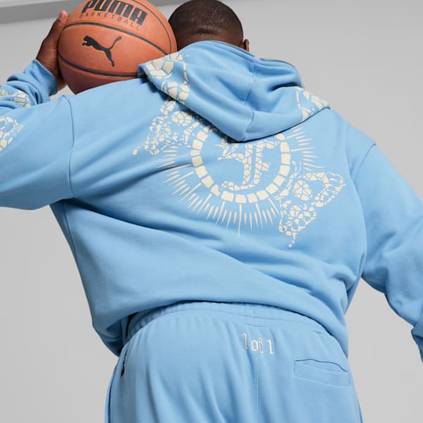 Pantalon de survêtement Mosaic HOOPS x LAFRANCÉ de PUMA Homme, Team Light Blue, extralarge