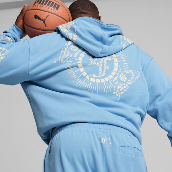 Pants PUMA HOOPS x LAFRANCÉ Mosaic para hombre, Team Light Blue, extralarge