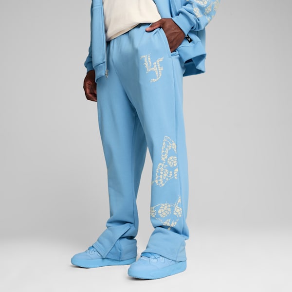 Pantalon de survêtement Mosaic HOOPS x LAFRANCÉ de PUMA Homme, Team Light Blue, extralarge