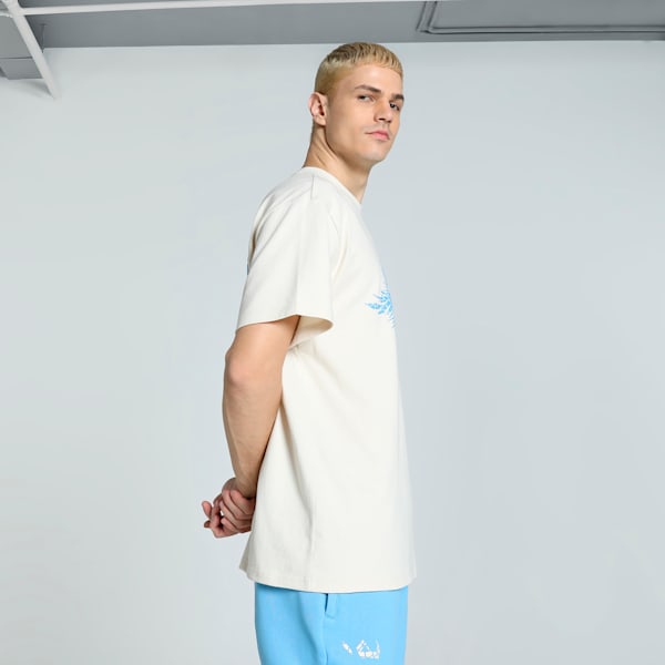 PUMA HOOPS x LAFRANCÉ Mosaic Men's Relaxed Fit Basketball Tee, Alpine Snow, extralarge-IND