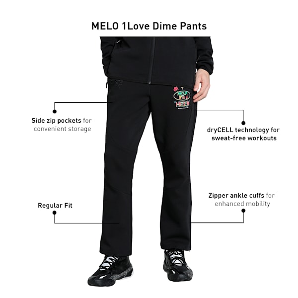 MELO 1Love Dime Basketball Men's Pants, PUMA Black, extralarge-IND