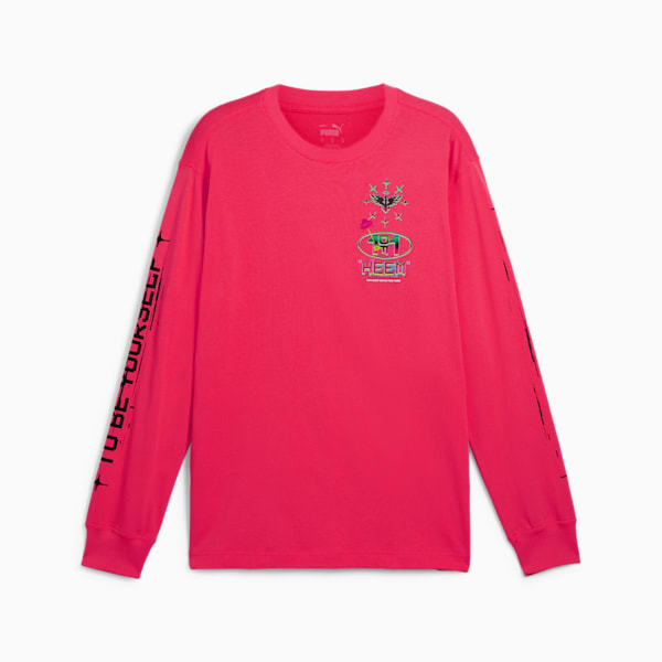 PUMA x LAMELO BALL 1Love Men's Long Sleeve Basketball Tee, Pink Alert, extralarge