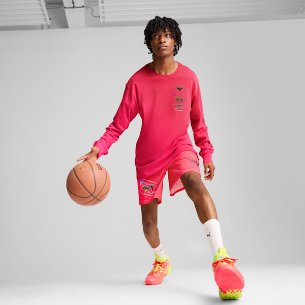 PUMA x LAMELO BALL 1Love Men's Long Sleeve Basketball Tee, Pink Alert, extralarge