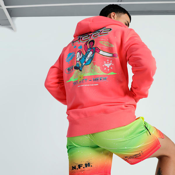 MELO 1Love Full-Zip Men's Oversized Basketball Hoodie, Pink Alert, extralarge-IND