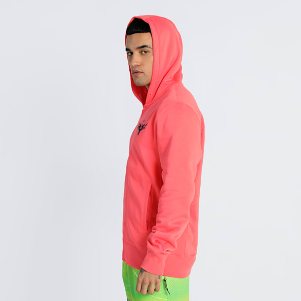 MELO 1Love Full-Zip Men's Oversized Basketball Hoodie, Pink Alert, extralarge-IND