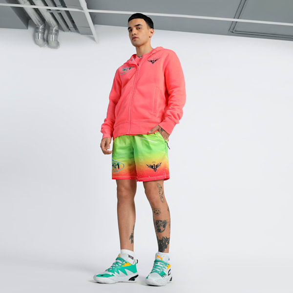 MELO 1Love Full-Zip Men's Oversized Basketball Hoodie, Pink Alert, extralarge-IND
