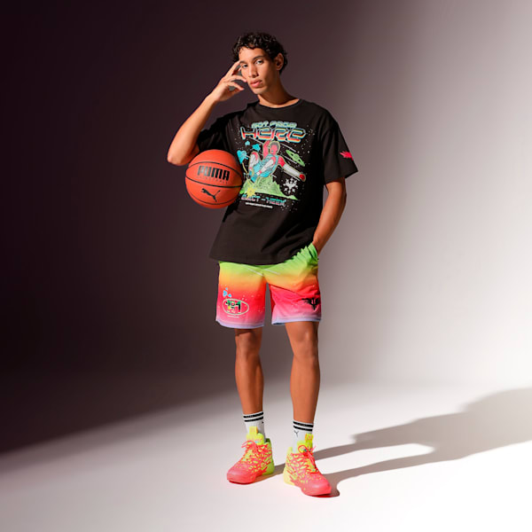 MELO 1Love Men's Oversized Fit Basketball Tee, PUMA Black, extralarge-IND