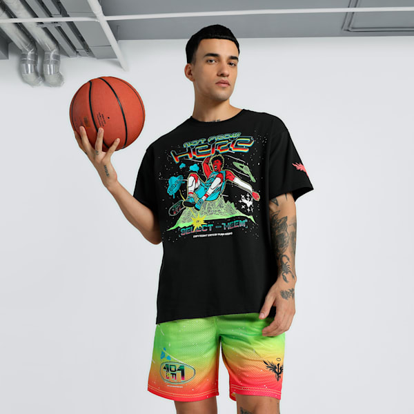 MELO 1Love Men's Oversized Fit Basketball Tee, PUMA Black, extralarge-IND