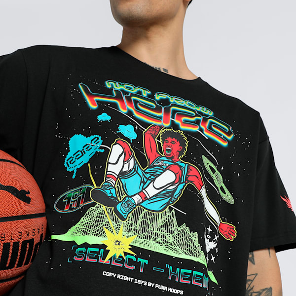 MELO 1Love Men's Oversized Fit Basketball Tee, PUMA Black, extralarge-IND