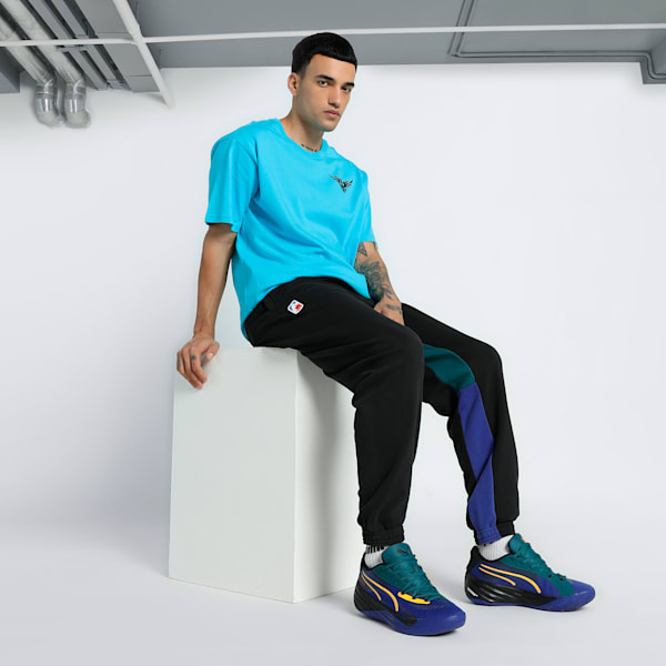 MELO 1Love Men's Oversized Fit Basketball Tee, Bright Aqua, extralarge-IND