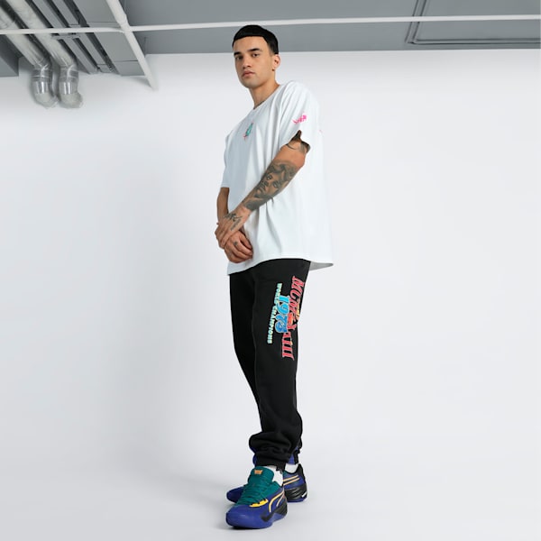 Melo Miami Men's Oversized Fit Basketball Tee, PUMA White, extralarge-IND