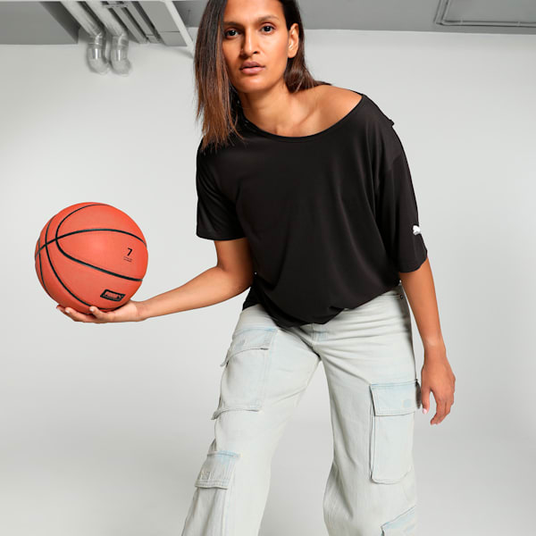 STEWIE TOKYO Women's Relaxed Fit Basketball Tee, PUMA Black, extralarge-IND