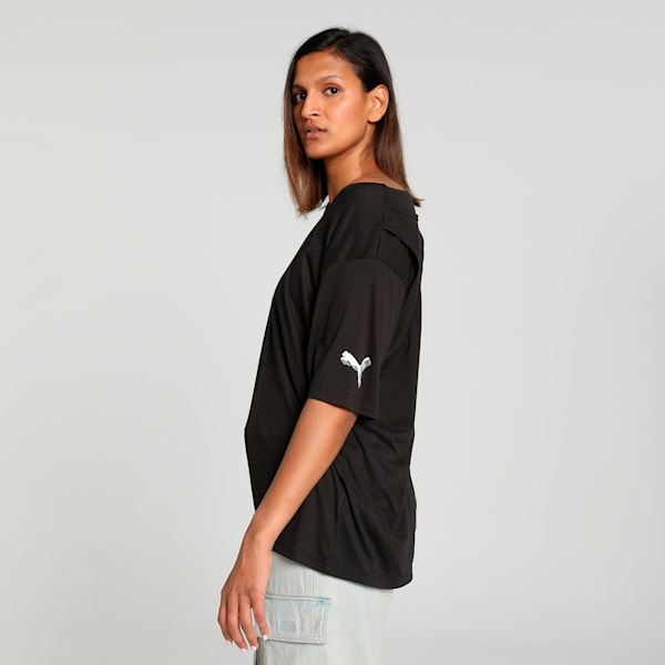 STEWIE TOKYO Women's Relaxed Fit Basketball Tee, PUMA Black, extralarge-IND