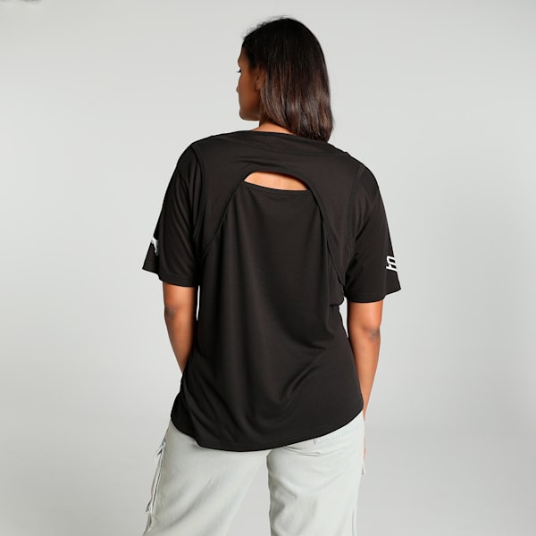 STEWIE TOKYO Women's Relaxed Fit Basketball Tee, PUMA Black, extralarge-IND