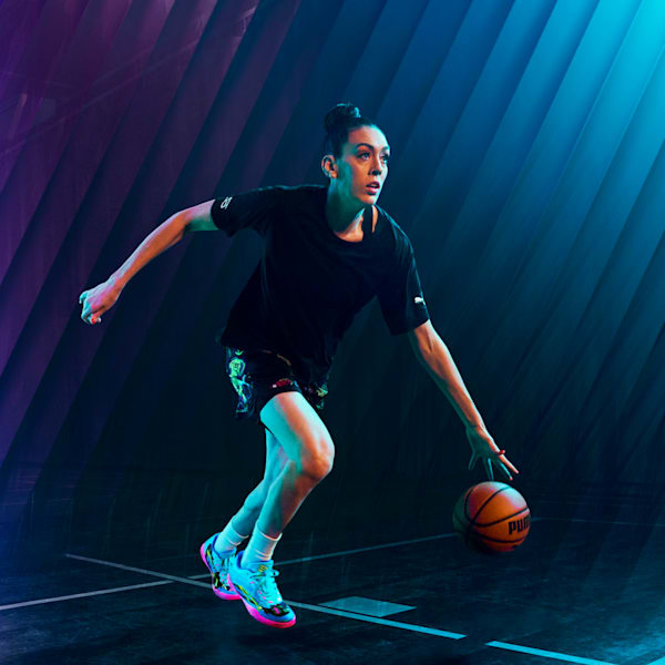 STEWIE TOKYO Women's Relaxed Fit Basketball Tee, PUMA Black, extralarge-IND