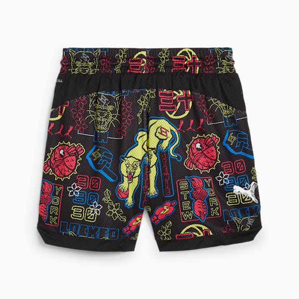 Shorts de baloncesto para mujer STEWIE x TOKYO, PUMA Black-AOP, extralarge