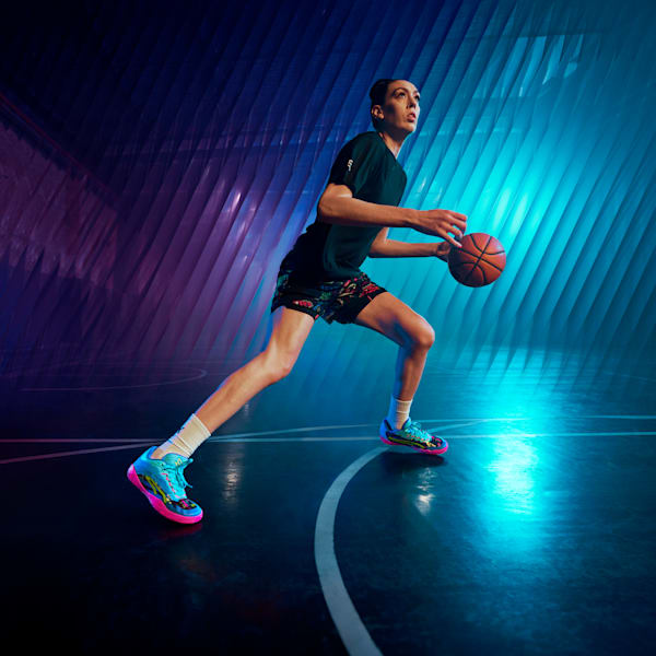Shorts de baloncesto para mujer STEWIE x TOKYO, PUMA Black-AOP, extralarge