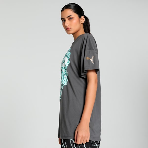 PUMA HOOPS x HARRY POTTER™ Women's Oversized Basketball Tee, Shadow Gray, extralarge-IND