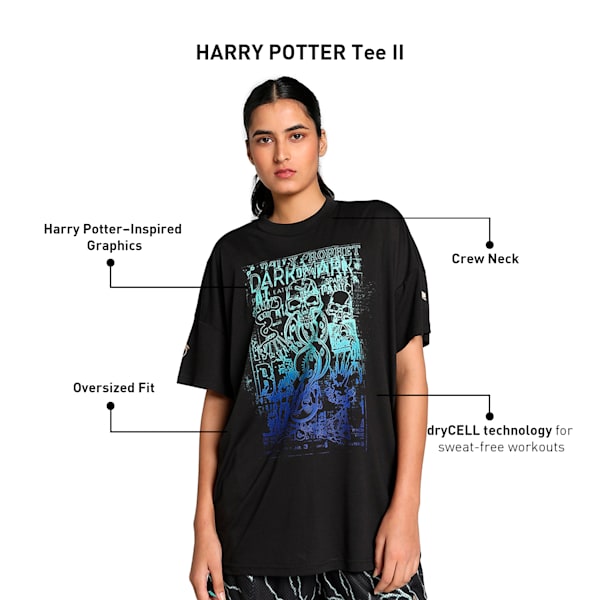 HOOPS x HARRY POTTER™ Women's Oversized Basketball Tee, PUMA Black, extralarge-IND