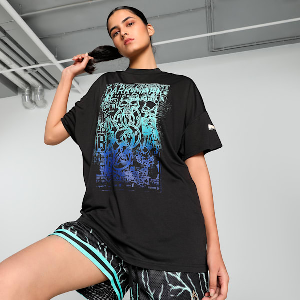 HOOPS x HARRY POTTER™ Women's Oversized Basketball Tee, PUMA Black, extralarge-IND