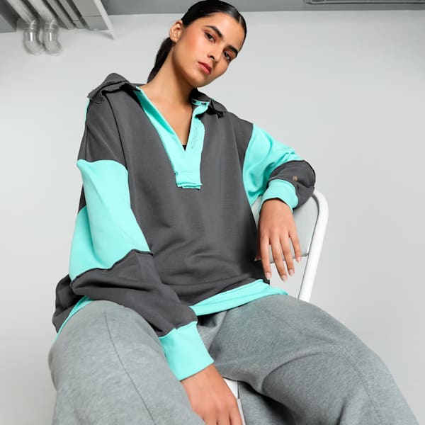 HOOPS x HARRY POTTER™ Women's Oversized Rugby Top, Shadow Gray, extralarge-IND