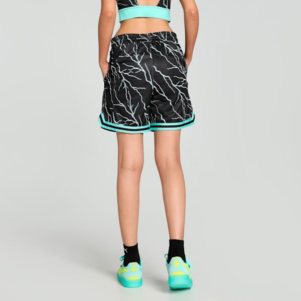 PUMA HOOPS x HARRY POTTER™ Women's Relaxed Fit Basketball Shorts, PUMA Black-AOP, extralarge-IND