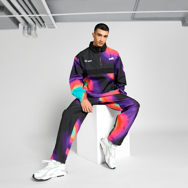 MAPF1 x MDJ Statement Men's Relaxed Fit Woven Jacket, PUMA White-AOP, extralarge-IND