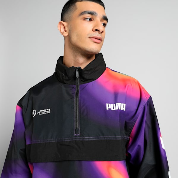MAPF1 x MDJ Statement Men's Relaxed Fit Woven Jacket, PUMA White-AOP, extralarge-IND