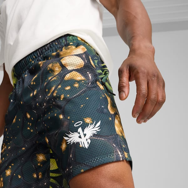 Short de basquetbol PUMA x LAMELO BALL para hombre, PUMA Black-AOP, extralarge