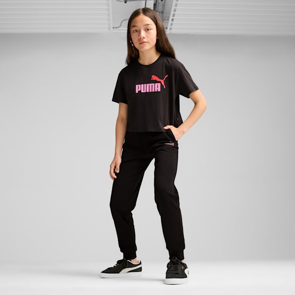 ESS+ Logo Big Kids' Sweatpants, PUMA Black, extralarge